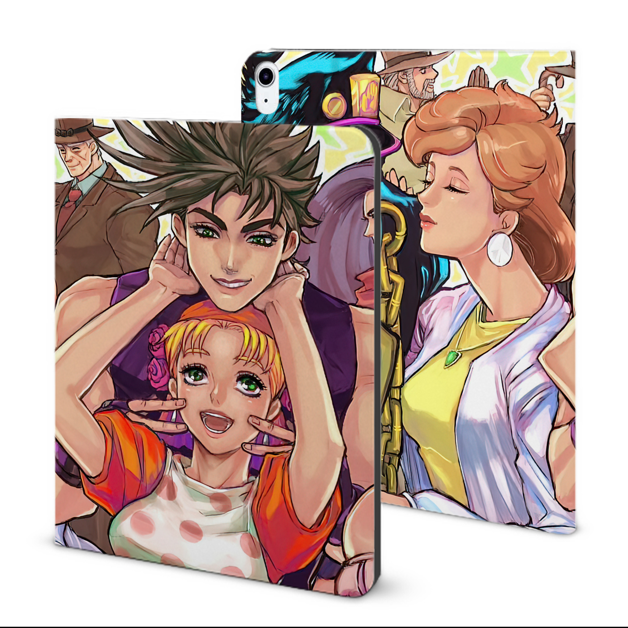 （画像用） ジョジョの奇妙な冒険 JoJo's Bizarre Adventure IPad ケース ブック型 PUレザー TPU 耐衝撃 軽量 薄型 ペン収納なし 全面保護 IPad 各モデル対応